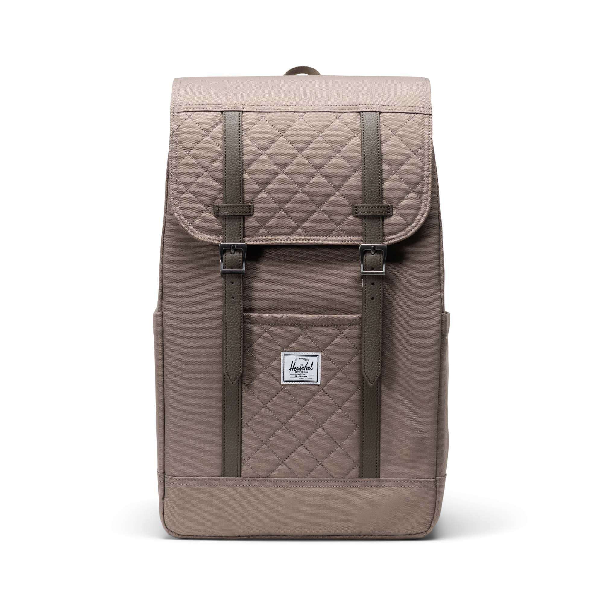 Vizon Kapitone Herschel Retreat Su İtici Kumaş 16" Laptop Uyumlu Mıknatıslı Kapama Sırt Çantası, 23 L